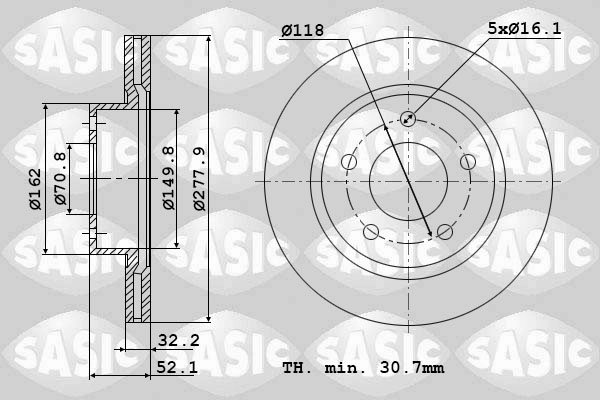 Диск тормозной SASIC 9004875J