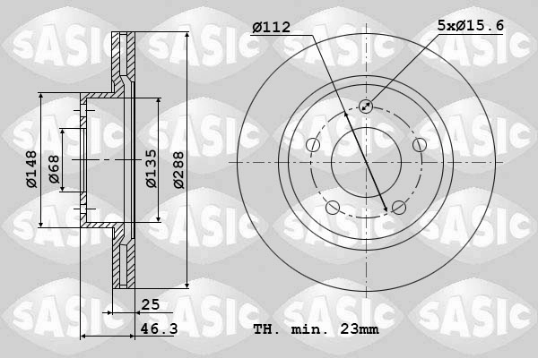 Диск тормозной SASIC 9004507J