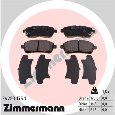 Колодки торм пер mazda 2 1.3-1.6 07- suzuki swift iv 1.2-1.3 10- ZIMMERMANN 242831751