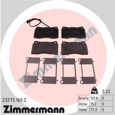 Колодки тормозные дисковые ZIMMERMANN 232731602