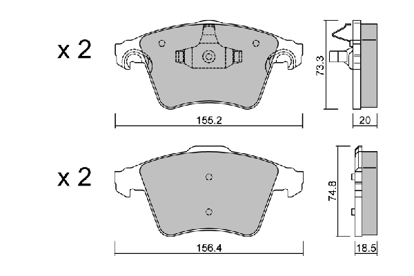 Колодки тормозные дисковые AISIN BPVW1032