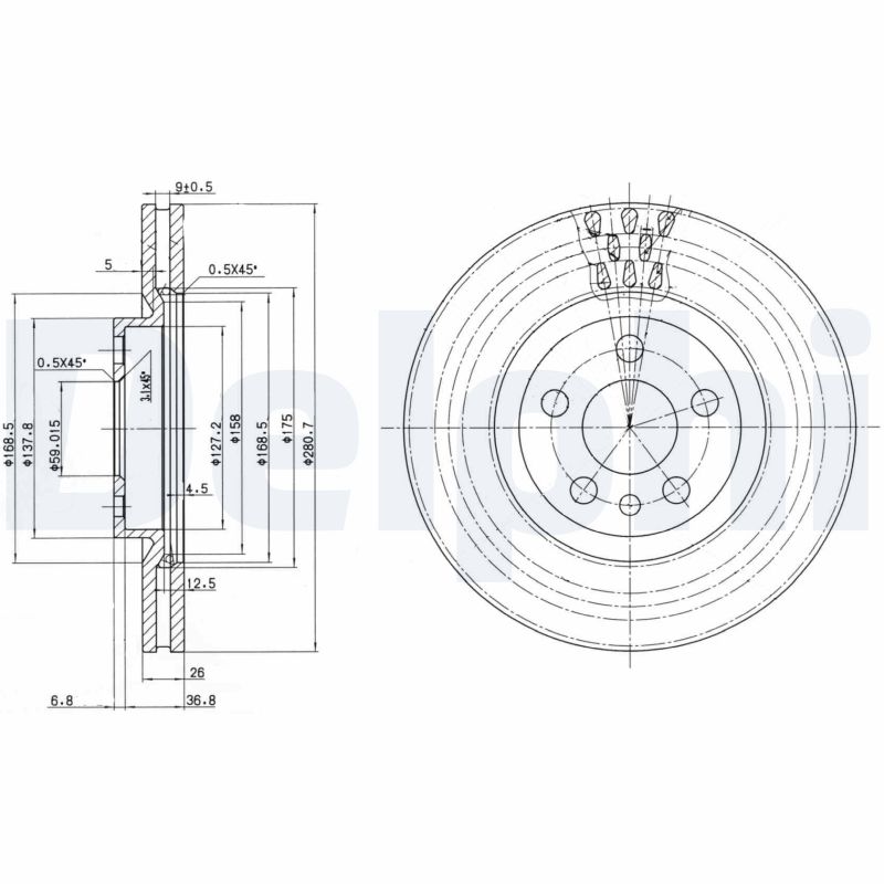 Диск тормозной DELPHI BG2844
