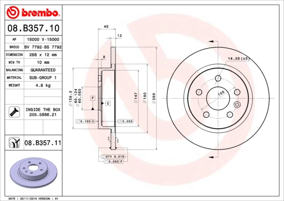 Тормозной диск BRECO BS7792