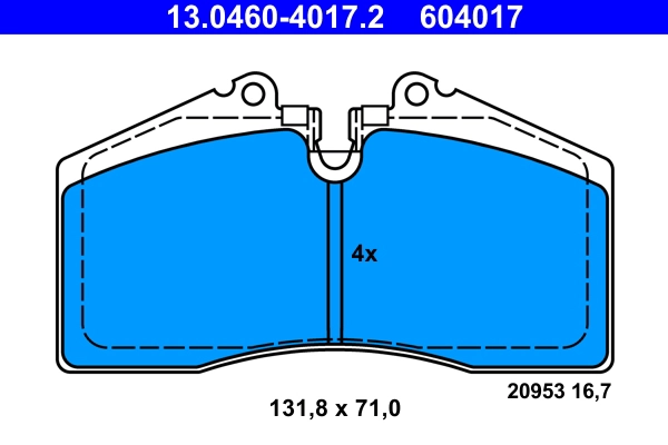 Колодки тормозные дисковые ATE 13.0460-4017.2