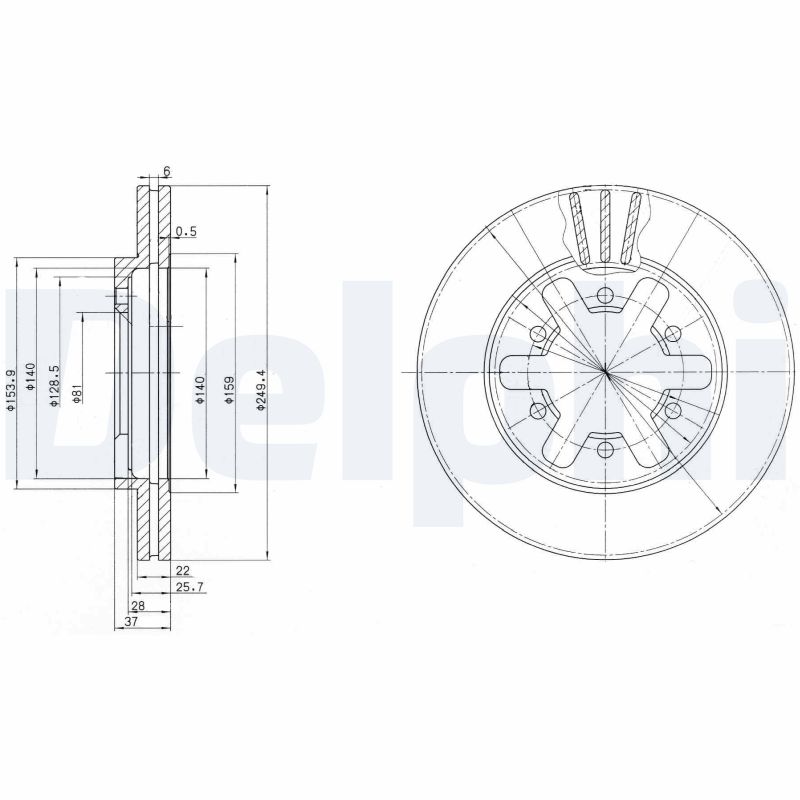 Диск тормозной DELPHI BG2457