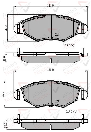 Колодки тормозные дисковые комплект ALLIED NIPPON ADB01131