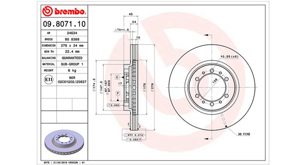Диск тормозной MAGNETI MARELLI 360406034400