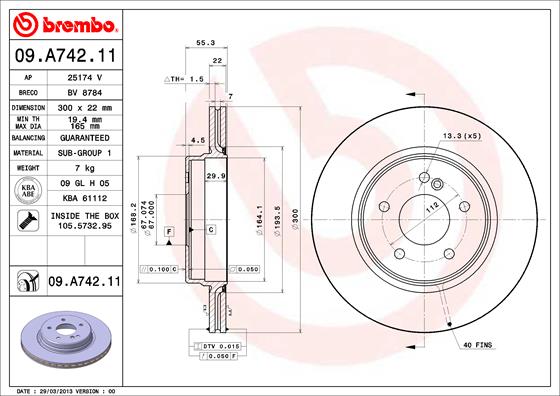 Диск тормозной BRECO BV 8784