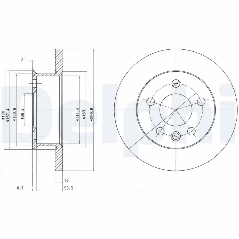 Диск тормозной DELPHI BG2716