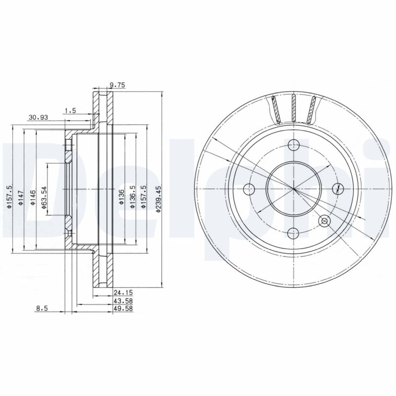 Диск тормозной DELPHI BG2367