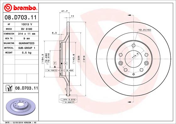 Disc BREMBO 08.D703.11