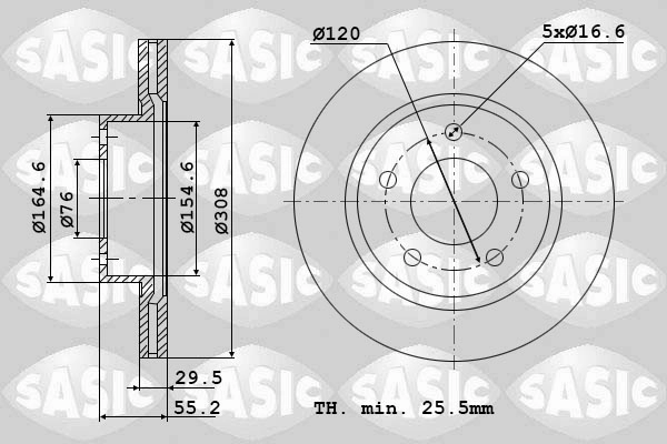 Диск тормозной SASIC 6106083