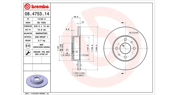 Диск тормозной MAGNETI MARELLI 360406028600