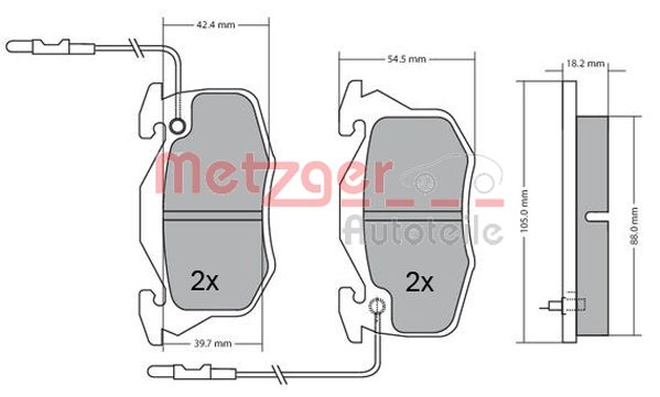 Колодки тормозные дисковые METZGER 1170309