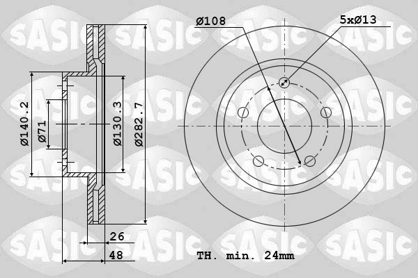 Диск тормозной SASIC 2464F64J