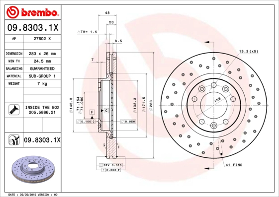 Диск тормозной AP 27602X
