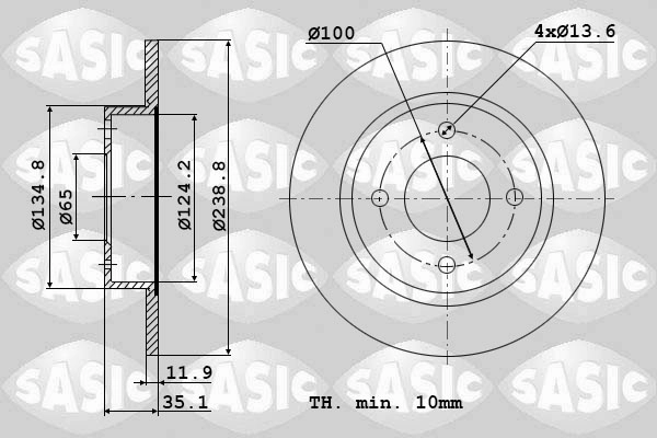 Диск тормозной SASIC 9004213J