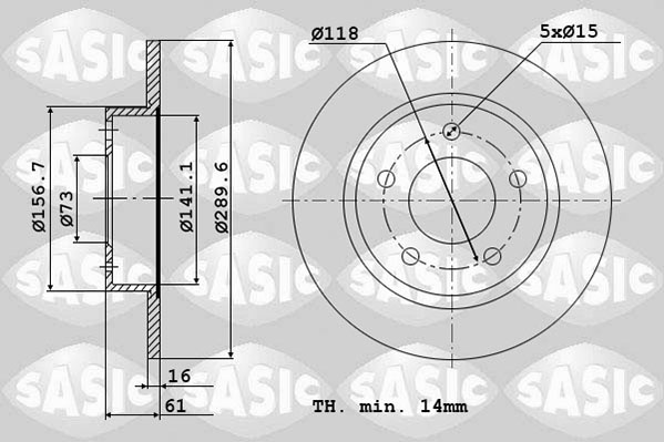 Диск тормозной SASIC 2464A04J