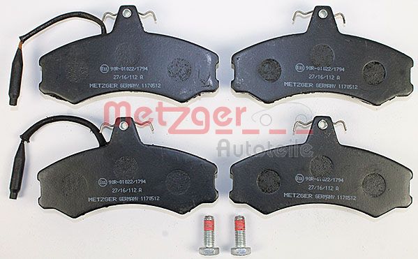 Колодки тормозные дисковые METZGER 1170512