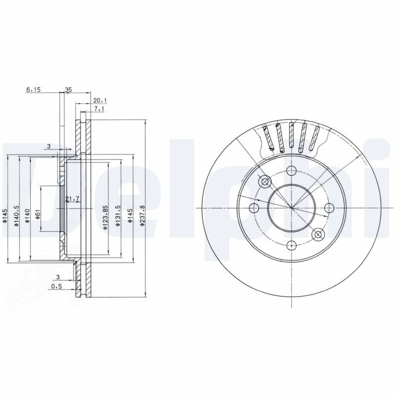 Тормозной диск DELPHI BG2282C
