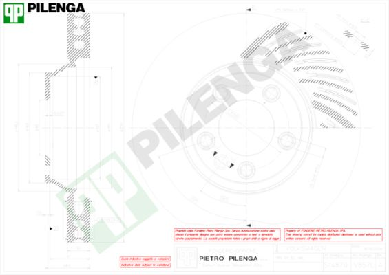 Диск тормозной PILENGA V857L