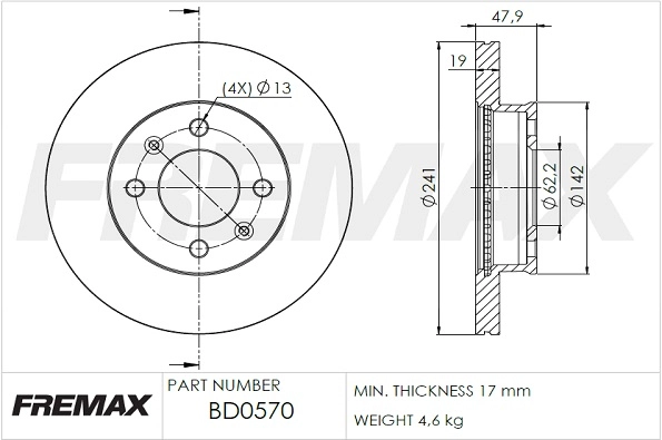 Диск тормозной FREMAX BD-0570