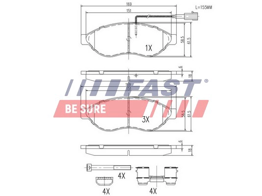 Колодки тормозные дисковые передние пежо боксер r1 FAST FT29130