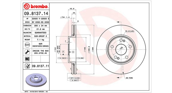 Диск тормозной MAGNETI MARELLI 360406044000