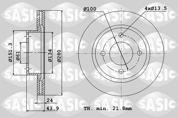 Диск тормозной SASIC 4004295J