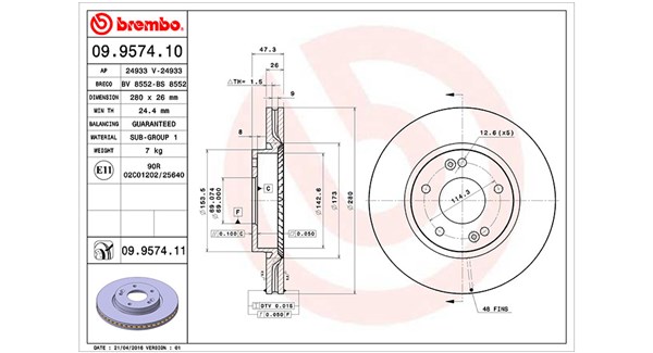 Диск тормозной MAGNETI MARELLI 360406027100