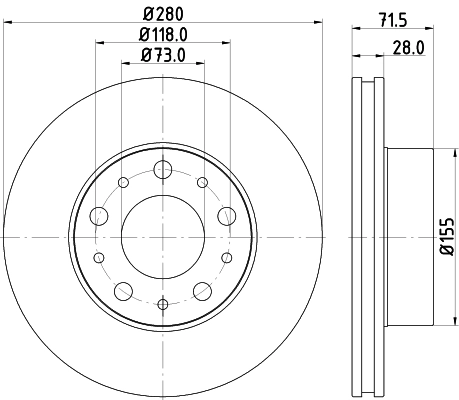 Диск тормозной передний вентилируемый MINTEX MDC2685