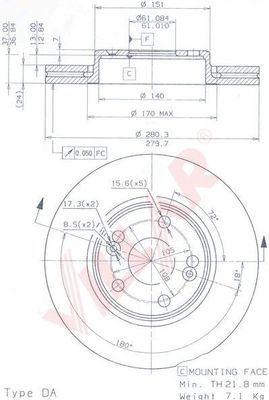Диск тормозной VILLAR 628.0558