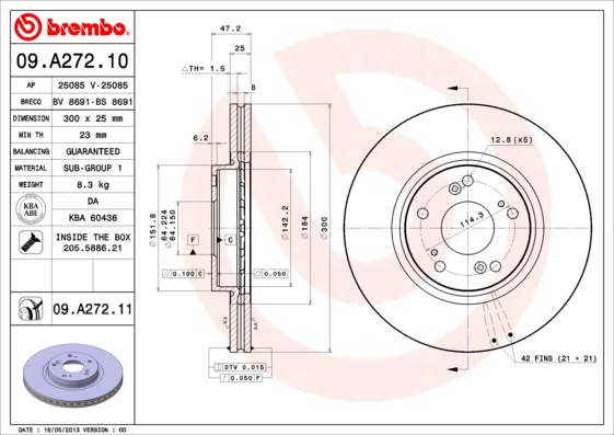 Диск тормозной BRECO BS 8691