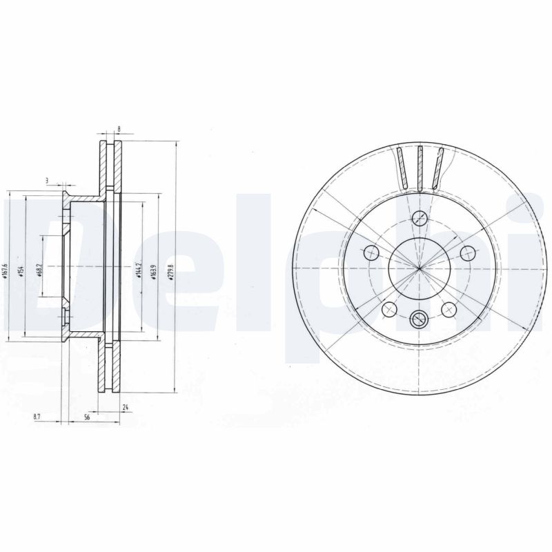 Диск тормозной DELPHI BG2717