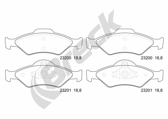 Колодки тормозные дисковые BRECK 23200 00 702 00