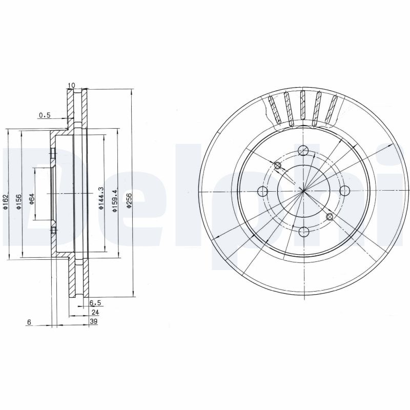 Диск тормозной DELPHI BG3612