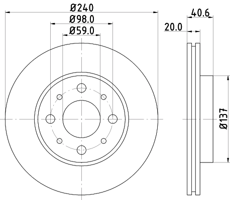 Диск тормозной HELLA/BEHR/PAGID 8DD355109121