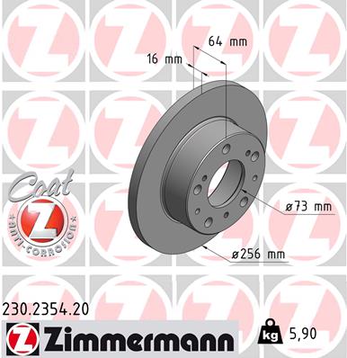 Диск тормозной ZIMMERMANN 230235420