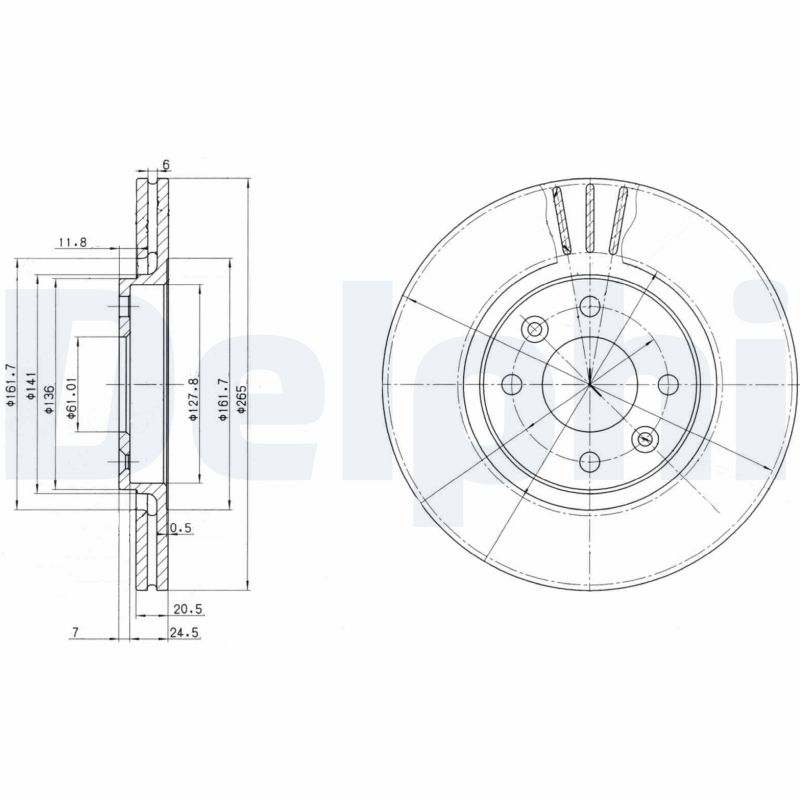 Тормозной диск DELPHI BG2448