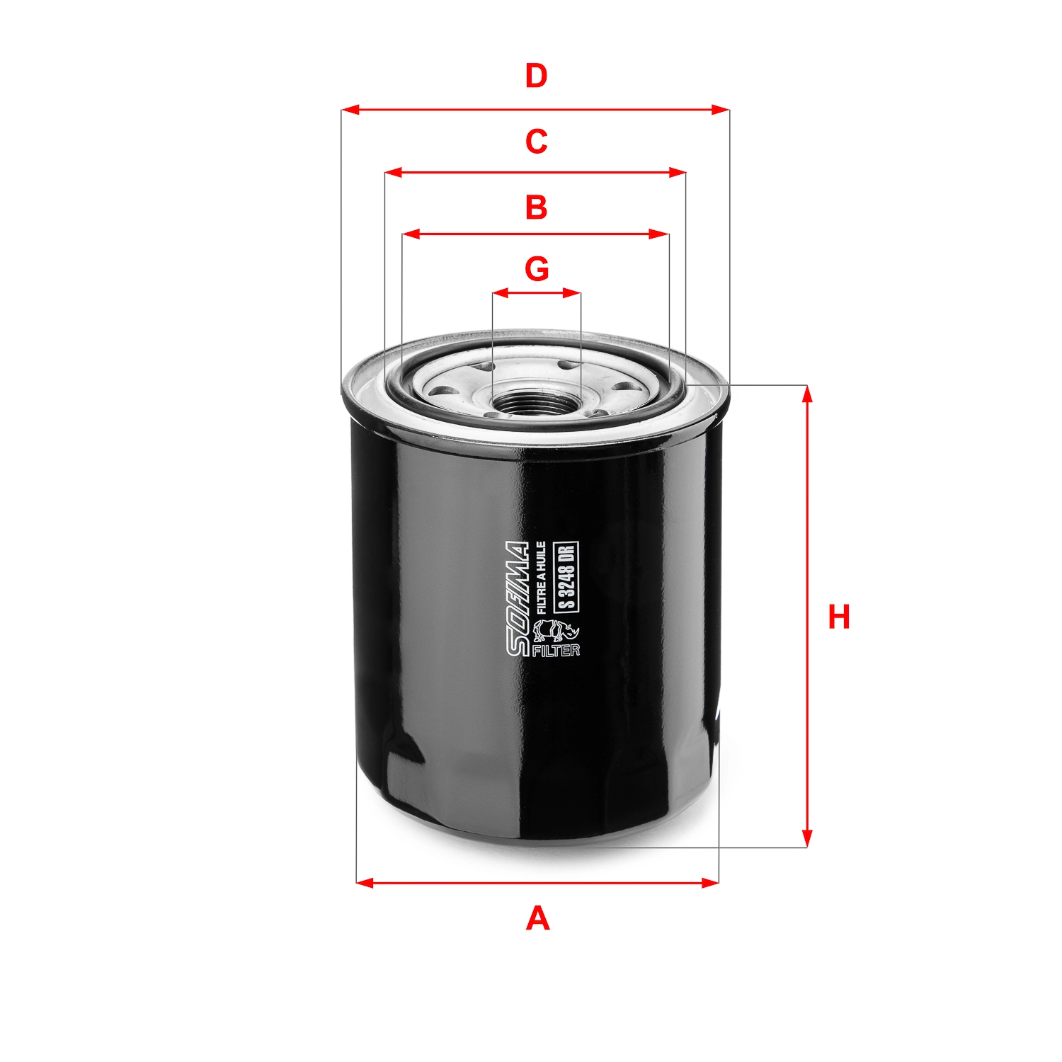 Фильтр масляный SOFIMA S 3248 DR