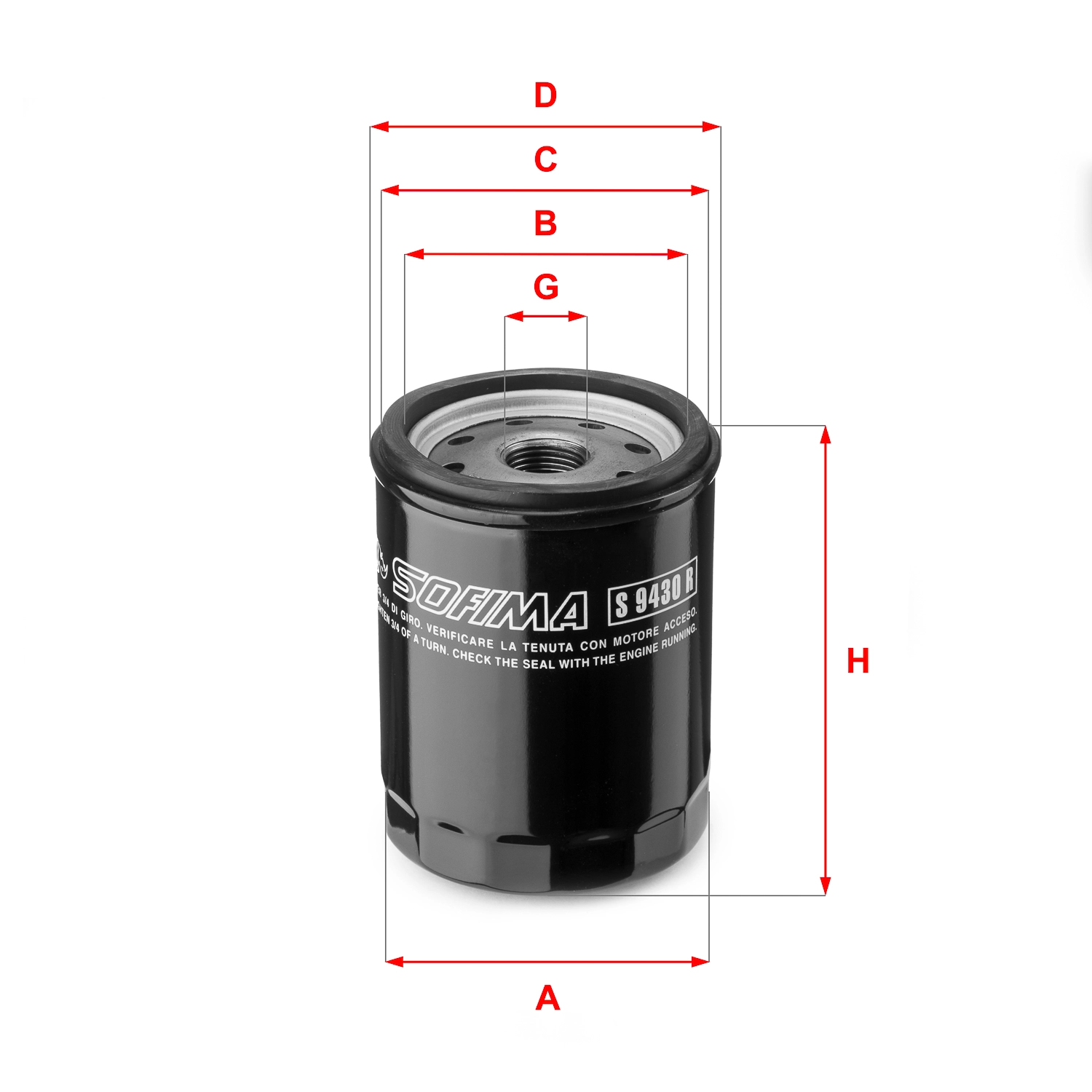 Фильтр масляный SOFIMA S 9430 R