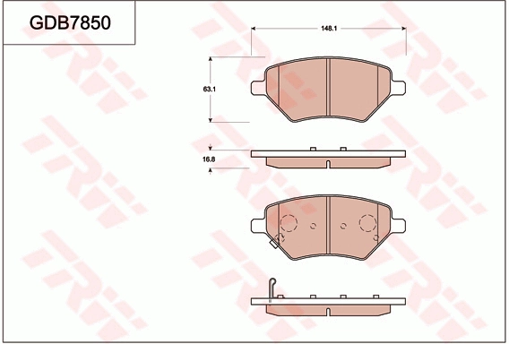 Комплект тормозных колодок дисковый тормоз TRW GDB7850