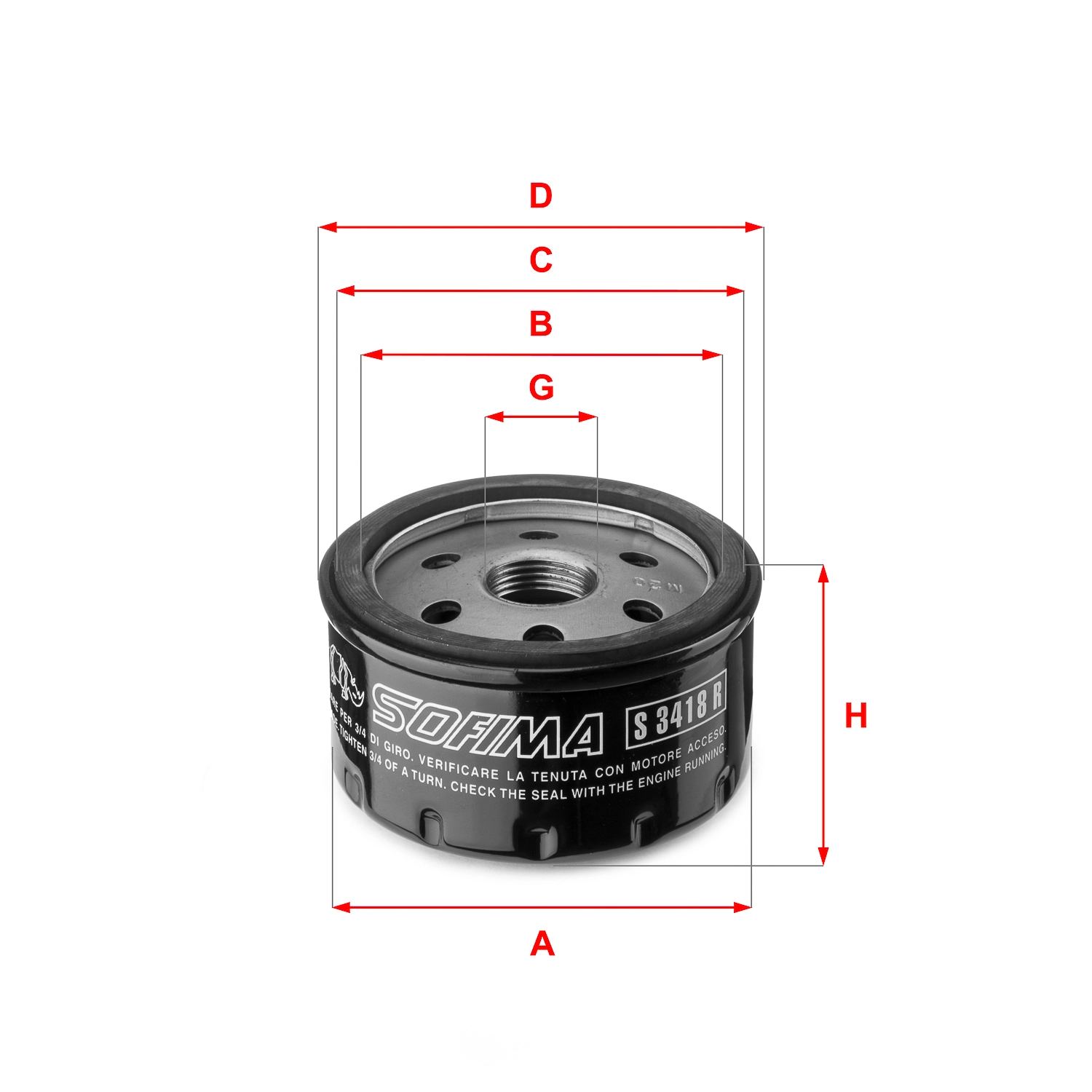 Фильтр масляный SOFIMA S 3418 R