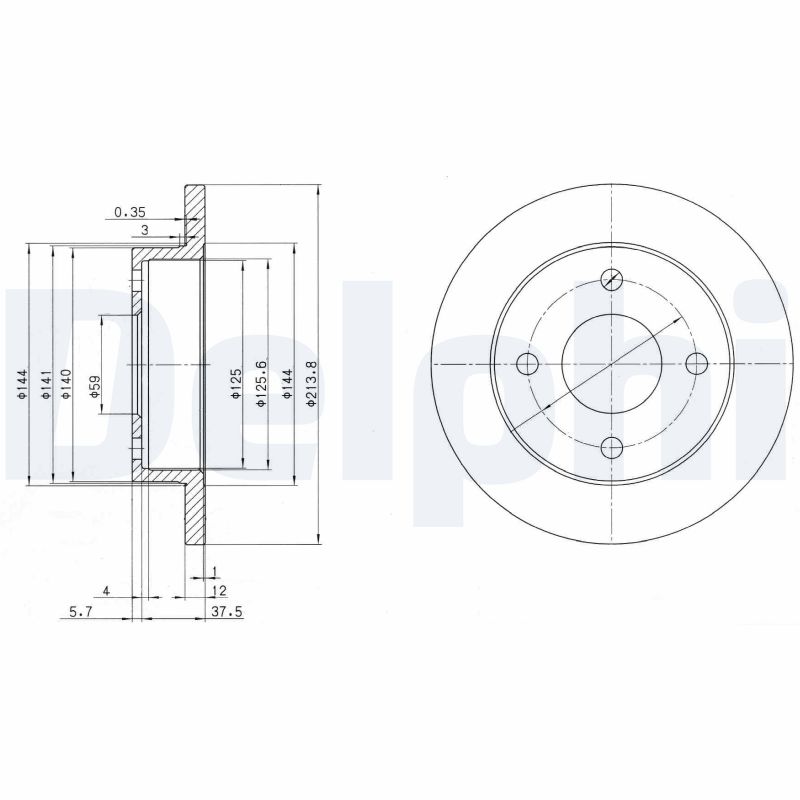 Диск тормозной DELPHI BG2357