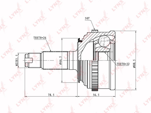 Шрус внешний LYNXAUTO CO3407A