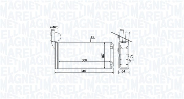 Радиатор отопителя MAGNETI MARELLI 350218474000