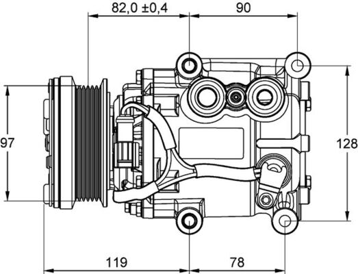 Компрессор кондиционера MAHLE/KNECHT ACP22000P