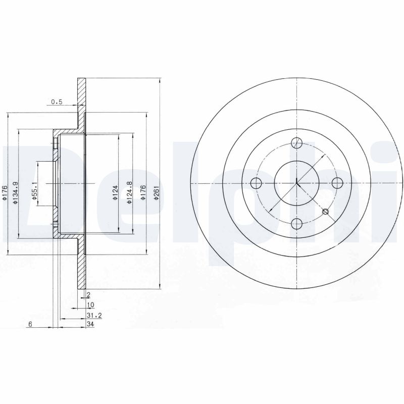 Диск тормозной DELPHI BG3556