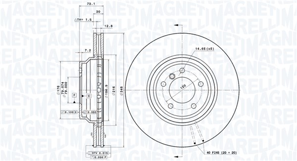 Тормозной диск MAGNETI MARELLI 360406096201