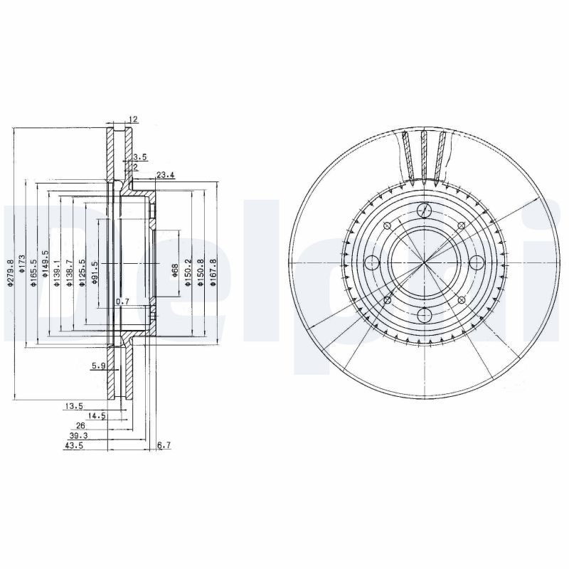 Диск тормозной DELPHI BG2720